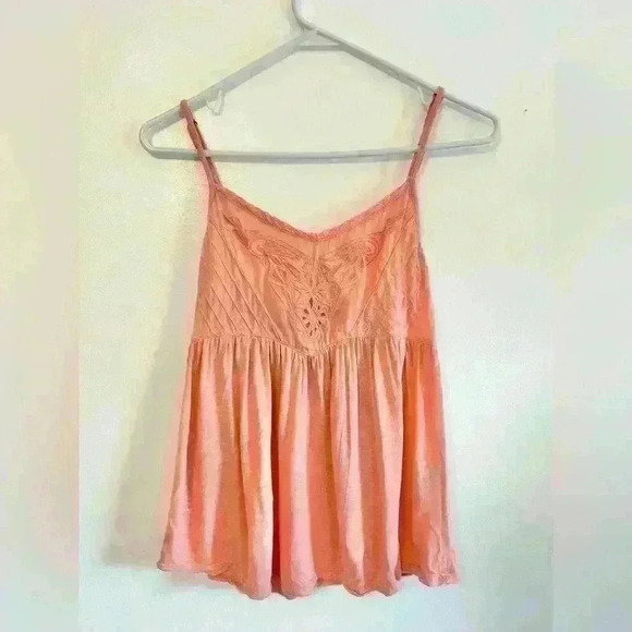Forever 21 Lace Peach Spaghetti Strap Baby Doll Top - Picture 1 of 4